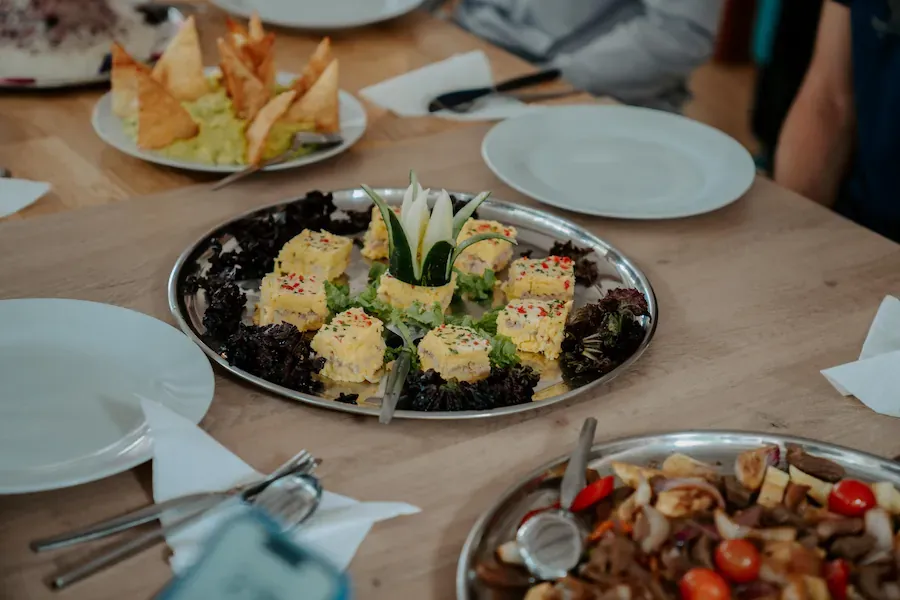 Starter plates served by the trail kitchen crew
